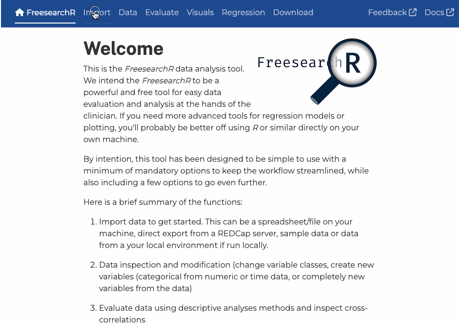 FreesearchR demo
